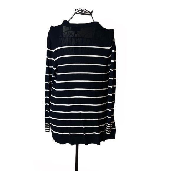 Express Black and White Striped Long Cardigan NWT Size Small - Picture 3 of 7